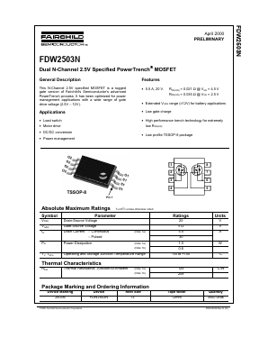 FDW2503 Datasheet PDF Fairchild Semiconductor