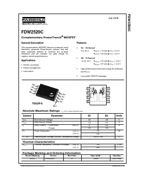 FDW2520C Datasheet PDF Fairchild Semiconductor