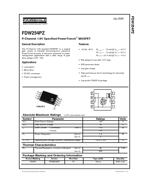 FDW254PZ Datasheet PDF Fairchild Semiconductor