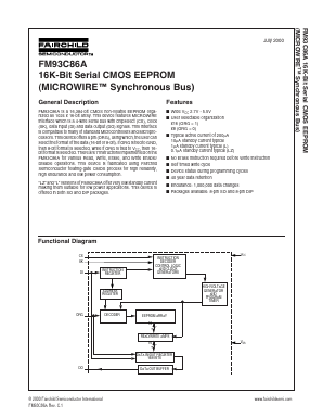 FM93C86AN Datasheet PDF Fairchild Semiconductor