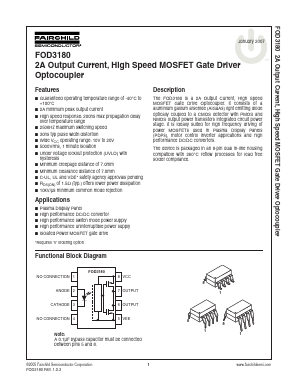 FOD3180T Datasheet PDF Fairchild Semiconductor