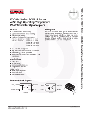 FOD817D300W Datasheet PDF Fairchild Semiconductor