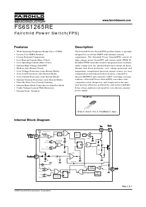 FS6S1265RE Datasheet PDF Fairchild Semiconductor