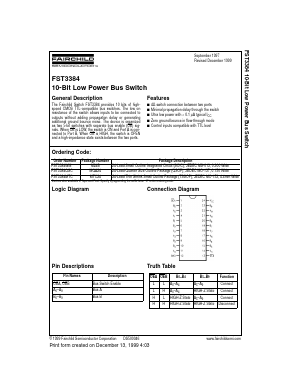 FST3384WMX Datasheet PDF Fairchild Semiconductor