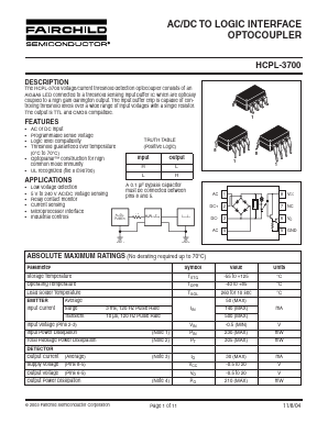 HCPL-3700 Datasheet PDF Fairchild Semiconductor