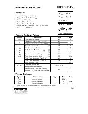 IRFU014A Datasheet PDF Fairchild Semiconductor