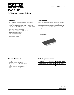 KA3012D-02 Datasheet PDF Fairchild Semiconductor