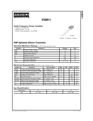 KSB811 Datasheet PDF Fairchild Semiconductor