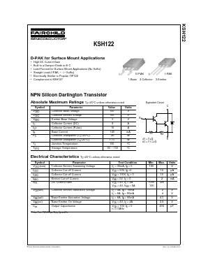 KSH122-I Datasheet PDF Fairchild Semiconductor