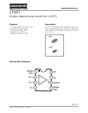 LF351M Datasheet PDF Fairchild Semiconductor