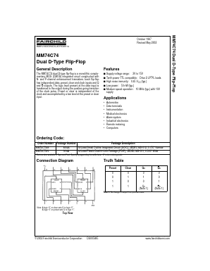 MM74C74MX Datasheet PDF Fairchild Semiconductor