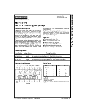 MM74HC374MTCX Datasheet PDF Fairchild Semiconductor