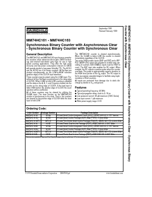 MM74HC163 Datasheet PDF Fairchild Semiconductor