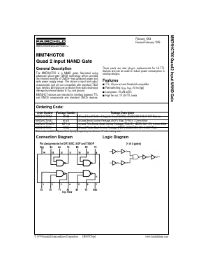 MM74HCT00 Datasheet PDF Fairchild Semiconductor