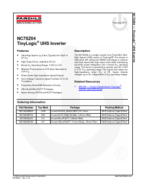 NC7SZ04FHX Datasheet PDF Fairchild Semiconductor