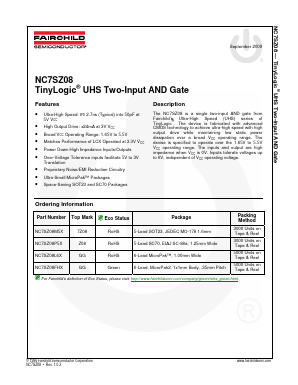 NC7SZ08 Datasheet PDF Fairchild Semiconductor