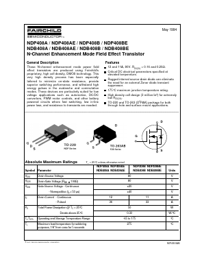 NDB408B Datasheet PDF Fairchild Semiconductor
