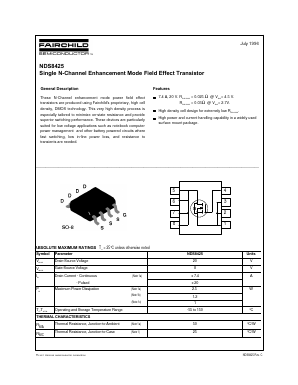 NDS8425 Datasheet PDF Fairchild Semiconductor