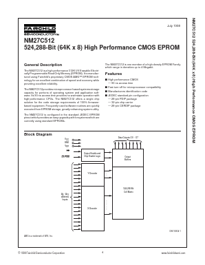 NM27C512NE120 Datasheet PDF Fairchild Semiconductor