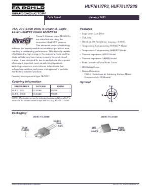 HUF76137P3T Datasheet PDF Fairchild Semiconductor