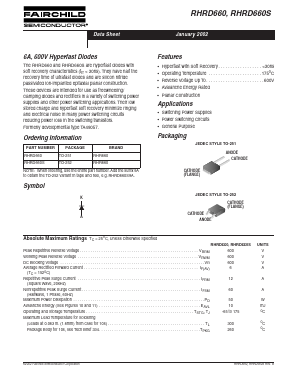 RHRD660 Datasheet PDF Fairchild Semiconductor