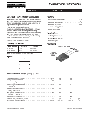 RURG3060C Datasheet PDF Fairchild Semiconductor