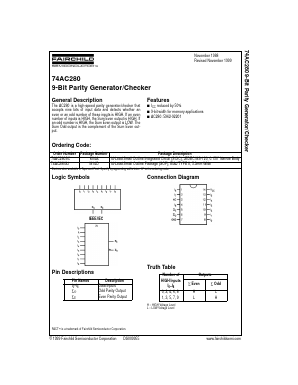 74AC280SC Datasheet PDF Fairchild Semiconductor