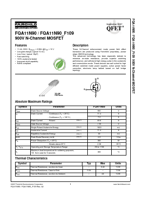 FQA11N90 Datasheet PDF Fairchild Semiconductor