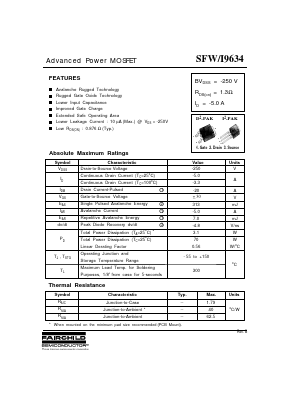 SFI9634 Datasheet PDF Fairchild Semiconductor