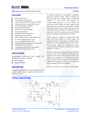 SG6742SZ Datasheet PDF Fairchild Semiconductor
