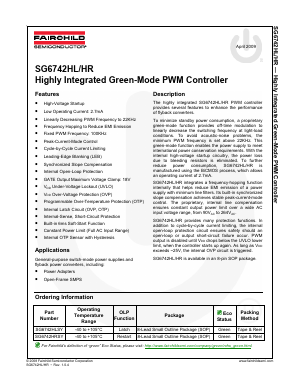 SG6742HL_HR Datasheet PDF Fairchild Semiconductor