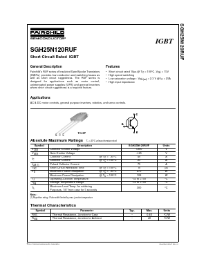 SGH25N120 Datasheet PDF Fairchild Semiconductor