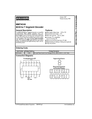 MM74C48N Datasheet PDF Fairchild Semiconductor