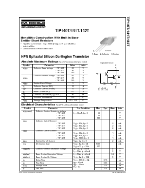 TIP140T Datasheet PDF Fairchild Semiconductor