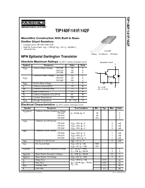 TIP140F Datasheet PDF Fairchild Semiconductor