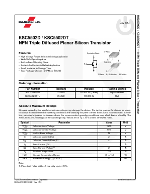 KSC5502DTTU Datasheet PDF Fairchild Semiconductor