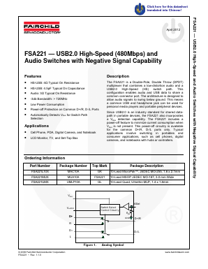 FSA221UMX Datasheet PDF Fairchild Semiconductor