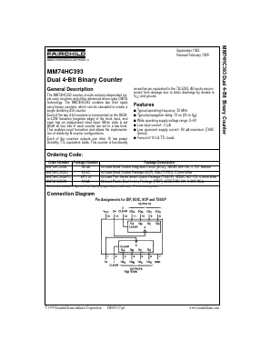 MM74HC393CW Datasheet PDF Fairchild Semiconductor