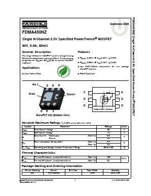 FDMA430NZ Datasheet PDF Fairchild Semiconductor