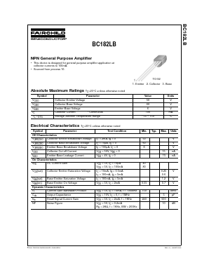 BC182LB_J35Z Datasheet PDF Fairchild Semiconductor