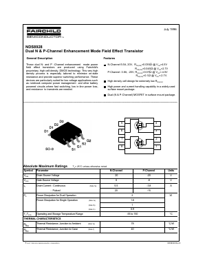NDS8928 Datasheet PDF Fairchild Semiconductor