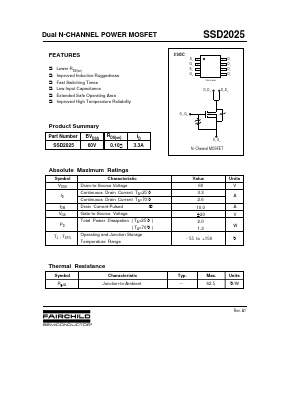 SSD2025 Datasheet PDF Fairchild Semiconductor