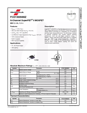 FCD130080Z Datasheet PDF Fairchild Semiconductor