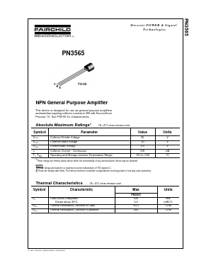 2N3565 Datasheet PDF Fairchild Semiconductor