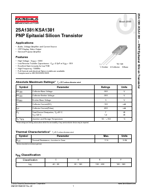 2SA1381 Datasheet PDF Fairchild Semiconductor