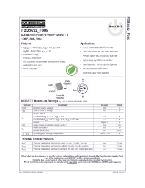 FDB3632 Datasheet PDF Fairchild Semiconductor