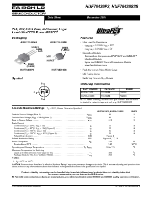 HUF76439P3 Datasheet PDF Fairchild Semiconductor