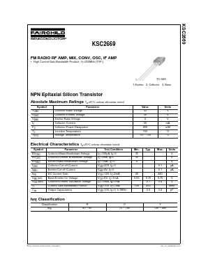 KSC2669 Datasheet PDF Fairchild Semiconductor