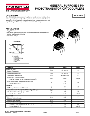 MOC8204 Datasheet PDF Fairchild Semiconductor