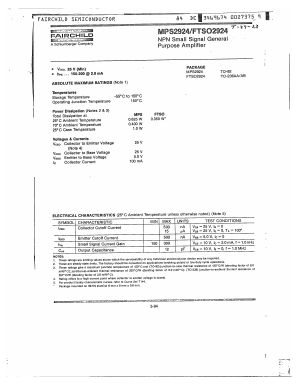 MPS2924 Datasheet PDF Fairchild Semiconductor